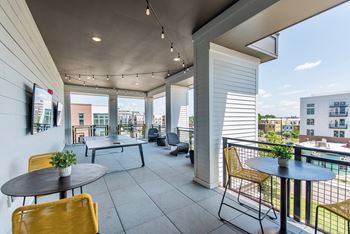 Patio Lounge at The Jamestown Apartment Flats, Virginia